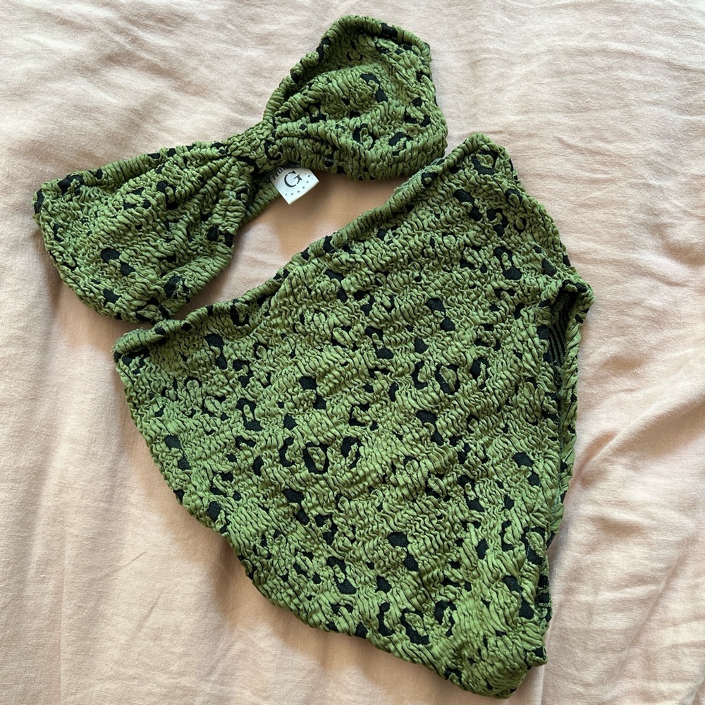 Hunza G Posey Bikini - Metallic Moss Leopard